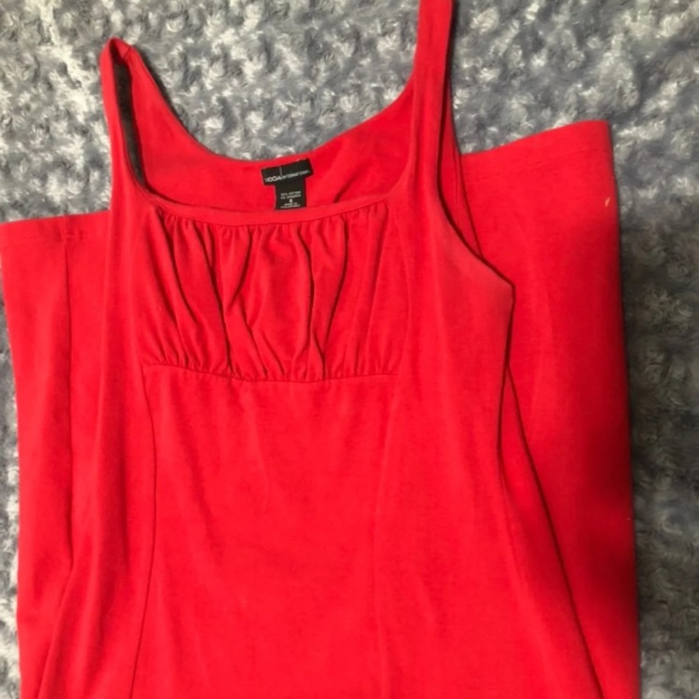 Moda International Bright Red Sleeveless Midi Dress
